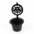 6Pcs/Set for Reusable Nespresso Coffee Capsules Cups with Spoon Brush Black