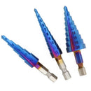 3Pcs Hss 1/4 Hex Shank Blue Coated Step Drill Bit Cutting Tool Smoother Dri S9E1