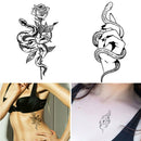 2 sets Waterproof Flower Tattoo Stickers New Teens Women Black And White Flower