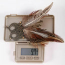 Exaggerated hook earrings Round ring bohemian feather pendant for women D6X1