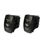 Pair 7Pin Momentary DPDT Rocker Switch Winch In/Out Green and Blue LED Light