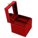 Retro Jewelry Box Case Storage Organizer Makeup Case with Lock - Red E2Z6