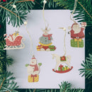 5pcs Wooden Santa Claus Snowman Pendents Christmas Tree Hanging Ornaments