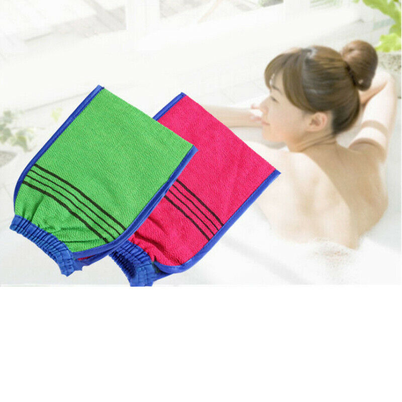 1pc Shower Spa Two-sided Bath Glove Body Cleaning Scrub Mitt Dead Skin Remov Hn