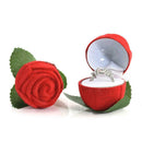 Rose Flower Flocking Ring Box Wedding Valentine Gift Packing Case with Rod