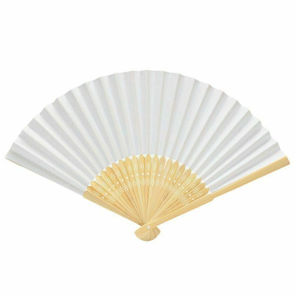 20 Pcs Fan White For Painting Calligraphy DIY Gift Decoration White P3R2
