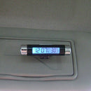 2 in 1 Blue Backlight Digital LCD Car Air Outlet Clip-on Clock Thermometer