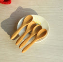 2Pcs Cute Mini Wooden Baby Honey coffee Spoon Condiment Spoon 9.2*2.0cm M&O