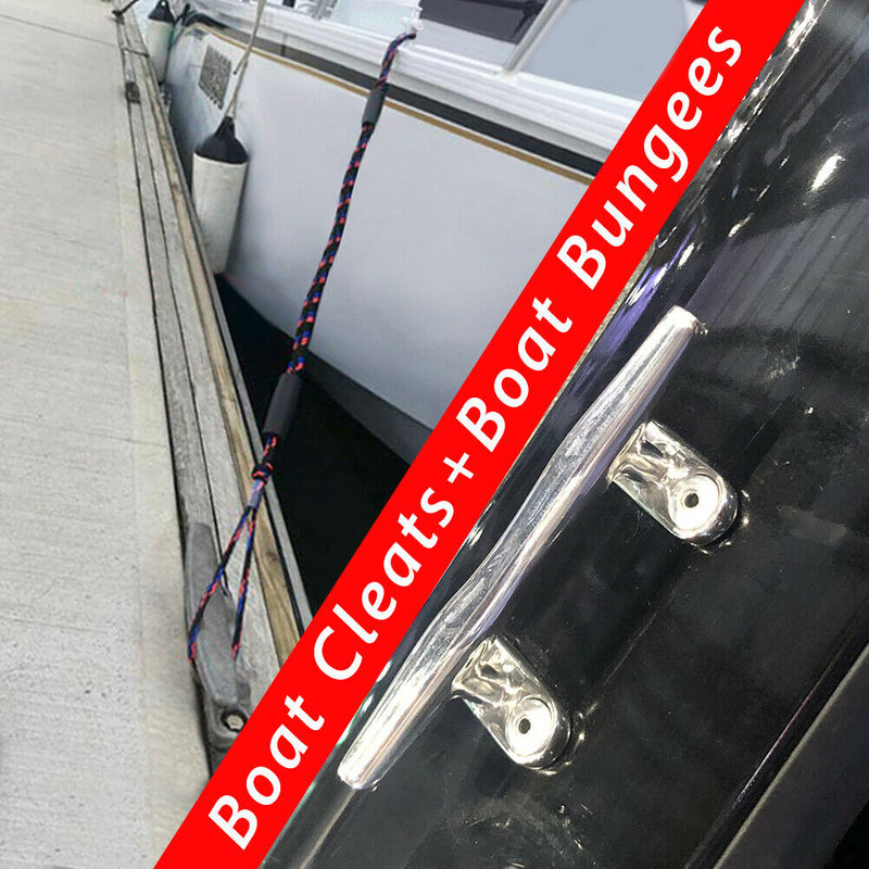 5 inch Boat Deck Mooring Cleats with 4ft Bungee Dock Line Docking Rope