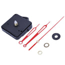 1 Set Silent Large Wall Clock Quartz Movement Mechanism Black And Red Hands