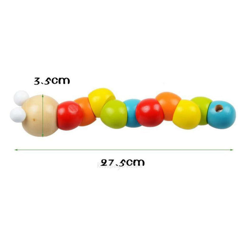 Wooden Toys Cute Insects Shape Block Toys Rainbow Color For 0-3 Years Old Kids