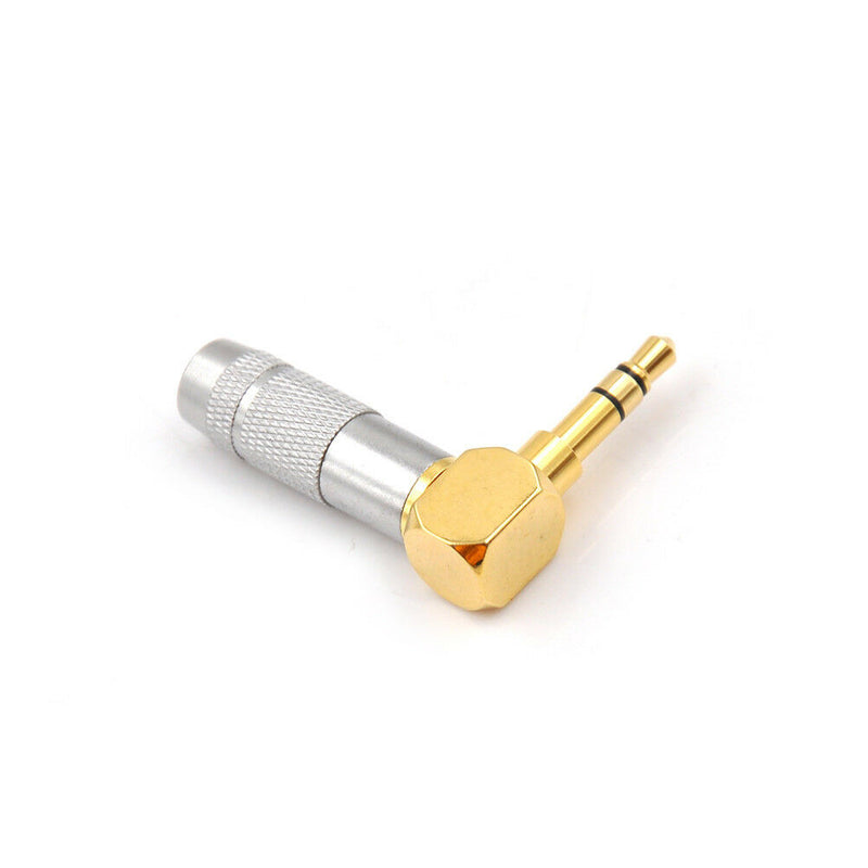 3.5mm 3 Pole Male Plug Solder Jack Audio Adapter Connector 90 Degree  JR