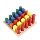 Wooden Shape Sorting Sequence Ladder - 5 Different Colors & Shapes & Height