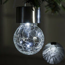 Hanging Solar Light White LED Crack Spherical Chandelier Waterproof Outdoor
