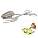8/10 Inch Stainless Steel Scissor Fork Spoon Salad Clip BBQ Bread Tongs XUO EII