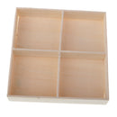 Pack 4PCS Wooden Grid Storage Boxes, Jewelry Makeup Containers, Flower Pots