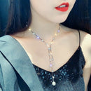 Ladies Chain Necklace Fashion Crystal Geometric Necklace Necklace Fashion L
