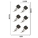 Black Metallic Flash Temporary Tattoos Stickers Temporary Body Art Tato hN