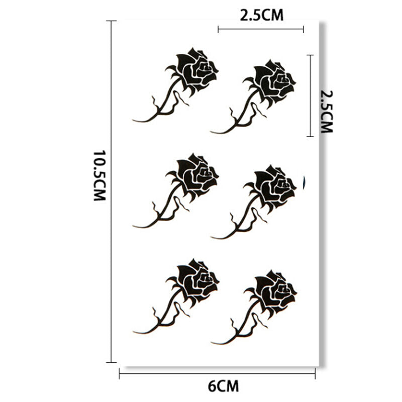 Black Metallic Flash Temporary Tattoos Stickers Temporary Body Art Tato hN