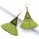 4X(Bohemian Tassel Statement Earrings Boho Ethnic Long Fringed Earring For N9R5)