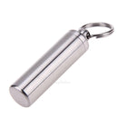 Waterproof Stainless Steel Medicine Pill Container Holder Box Bottle Key Chain