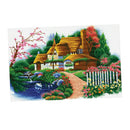 1 Set Stamped Cross Stitch Kits 11CT Embroidery Cloth Rural Cottage 31x22in