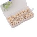 148Pcs Round Wood Spacer Bead Natural Unfinished Wooden Beads Ball Teething