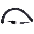 Spiral Coiled USB 2.0 A Male to Micro USB B 5Pin Adaptor Spring Cable