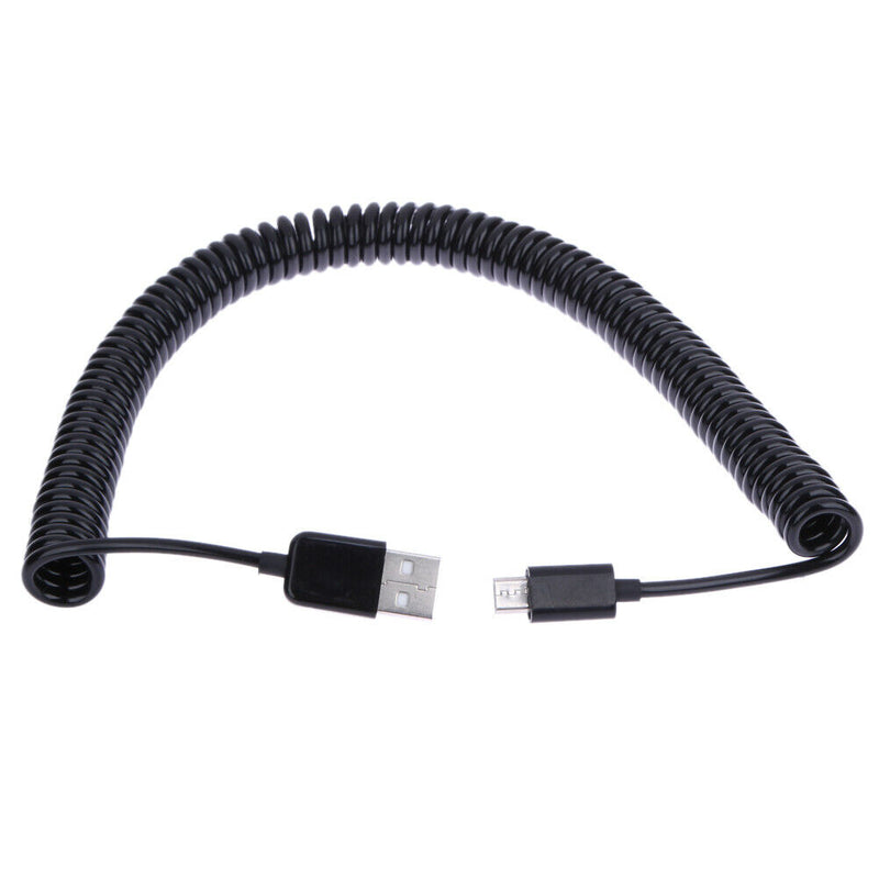 Spiral Coiled USB 2.0 A Male to Micro USB B 5Pin Adaptor Spring Cable