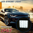 Square 48W LED Flash Strobe Light Waterproof Car Truck Motorcycle Warning Lamp