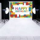 0.9x1.5m Happy Birthday Building Block Wall Photo Shooting Background Cloth