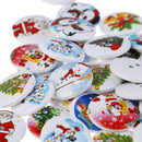50Pcs Christmas Pattern Wooden decorative Buttons Scrapbooking Sewing Craf-OZ
