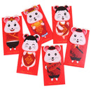 6pcs/set Year of the Rat Packet Bag Chinese New Year Red Money Envel mdPT3C