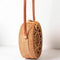 Woven Rattan Bag Round Straw Shoulder Bag Small Beach Handbags Women Summer B2R7