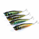 4X Colorful 9.5cm/12g Fishing Lure Mini Fish Lure Trout Bass Crank Bait Tac C2F2