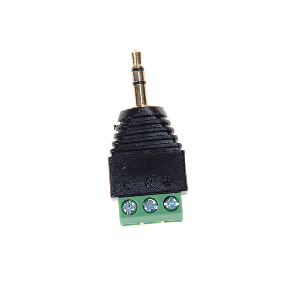 3.5mm Stereo Phone Audio Male Plug Connector Adapter to Terminal Dual Channel Z