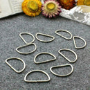 20PCS Metal D Ring Buckles Leather Hand Bag Craft Semi-circular Buckle U4I4 A0N3