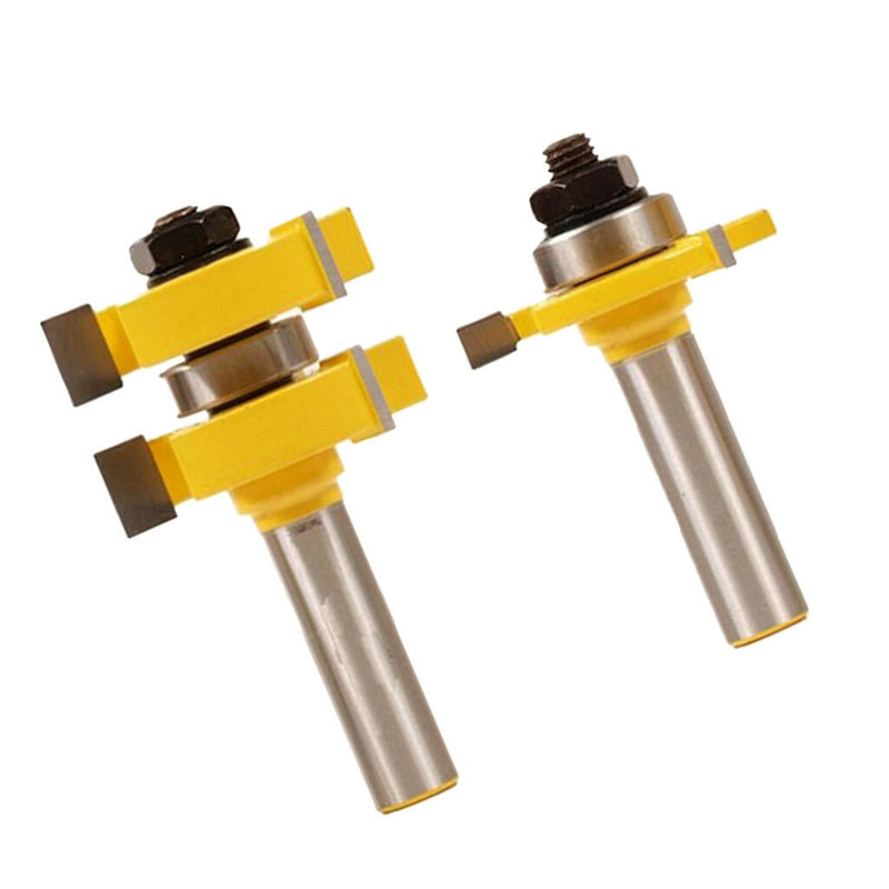 2pcs Adjustable Tongue&Groove Router Bit Set 1/2inch Shank Woodworking Tool