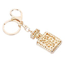 Rhinestone Crystal Perfume Bottle Key Ring Keychain Bag Pendant for Girls