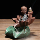 Home Decoration The Little Monk Lotus Flower Censer Blackflow Incense Cones