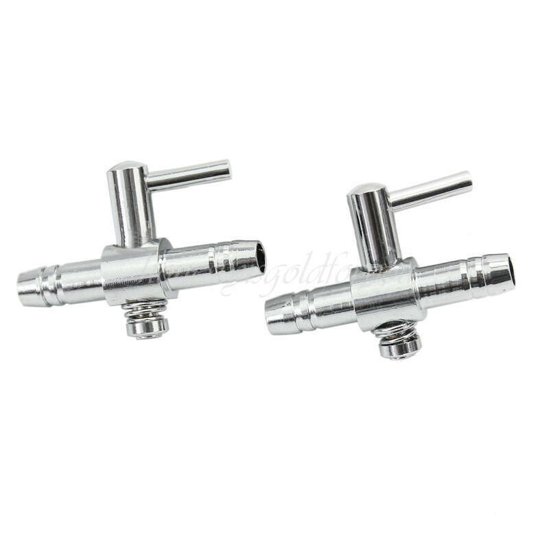 2 Pcs Metal Thread Aquarium Fish Air Flow Distributor Lever Control Valve