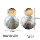 Fashion Round Shell Drop Dangle Earrings Metal Geometric Earrings For Women