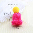 8Pcs Cute Mini Knitted Hairball Hat Brooch Sweater Pins Badge Collar Clothe
