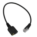 Dual 3.5mm Audio Jack to RJ9 Plug 25cm PC Headset Telephone Cable Headset O1L4
