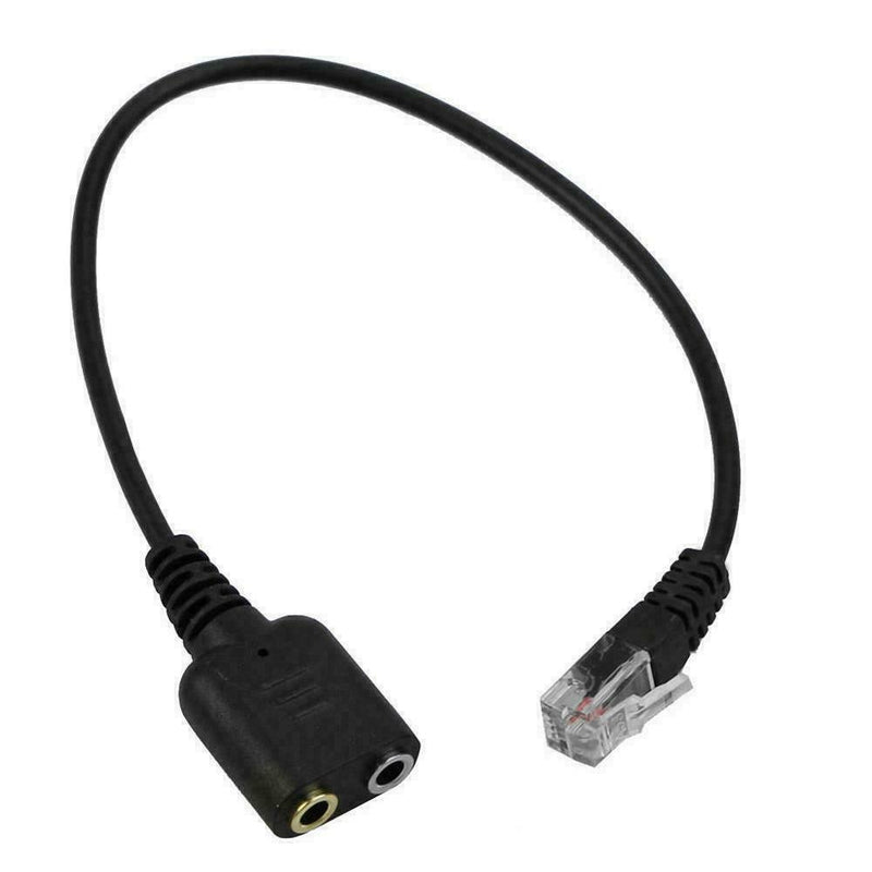 Dual 3.5mm Audio Jack to RJ9 Plug 25cm PC Headset Telephone Cable Headset O1L4
