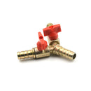 Clamp Tee Brass Y 3-Way Shut off Ball Valve Fitting Hose Fuel Gas 3/8" 10mm M&O