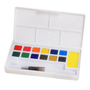 12 Colors Solid Watercolor Paint Set Professional Box With Paintbrush Sponge