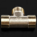 Brass T Shape Water Fuel Pipe Equal Male Tee Adapter Connector 1/2" Thread