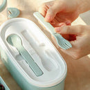 3 IN1 Kids Lunch Box Wheat Straw Box Microwave Food Fruit Storage Container