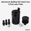 Baffled Universal Aluminum Oil Catch Can Reservoir Tank Black
